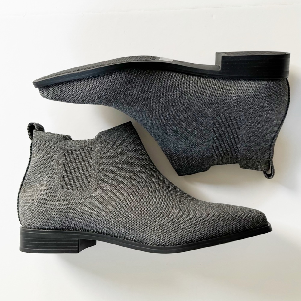 Vivaia Ryan Slip-On Square Toe Chelsea Ankle Boots in Grey | Size 41 NWOT - Picture 3 of 12
